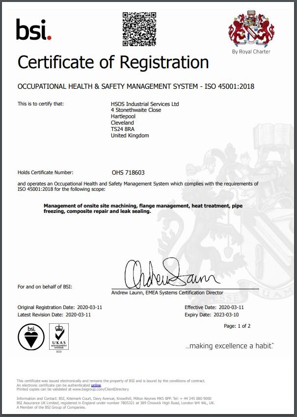 bsi certificate of registration